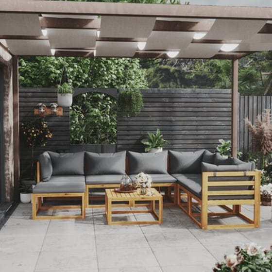 Σαλόνι Κήπου 8 Τεμαχίων Από Μασίφ Ξύλο Ακακίας Με Μαξιλάρια image 1