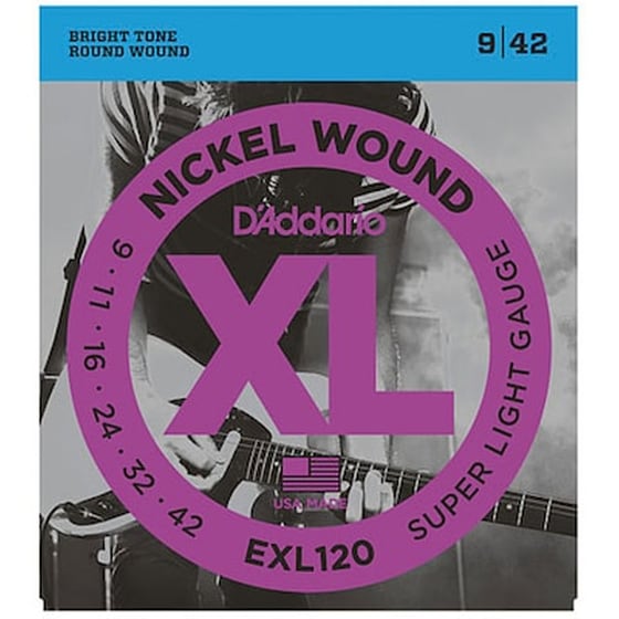 Σετ 6 Χορδές Ηλεκτρικής Κιθάρας D'addario Exl120 009-042 image 0