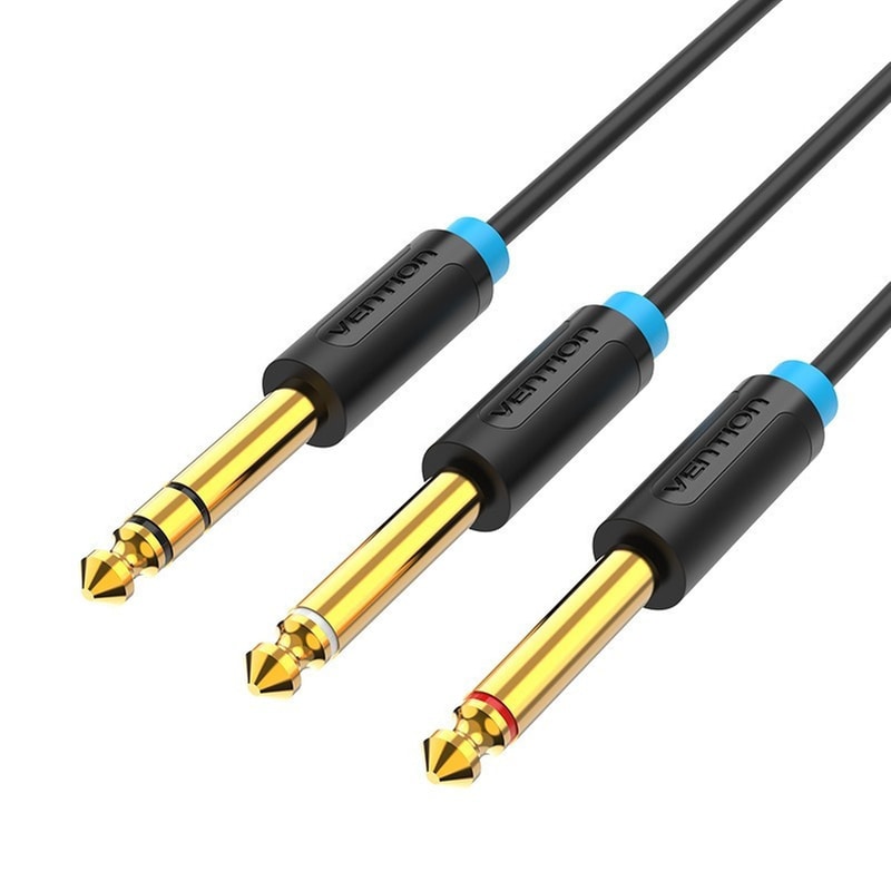 Καλώδιο Ήχου Vention BATBF 2x 6.3mm male σε 6.3mm male 1m - Μαύρο