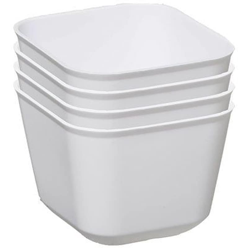 SPITISHOP Σετ Κουτιά Αποθήκευσης F-V Flex Square Blanc 173621b Πλαστικό 4Τμχ - Λευκό