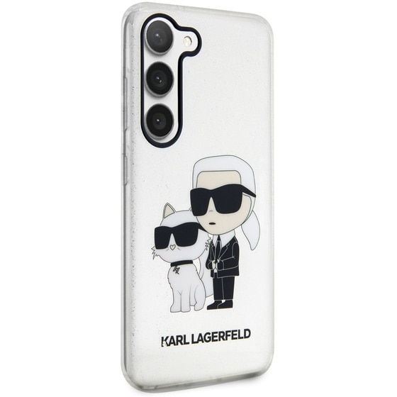 Θήκη Samsung Galaxy S23 - Karl Lagerfeld Hard Case Karl+Choupette - Clear/Glitter image 1