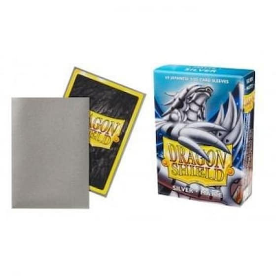 Ygo Dragon Shield Sleeves Japanese Small Size - Matte Silver (box Of 60) image 0