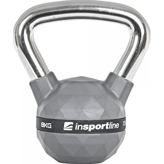 Kettlebell Κλασσικό 8 kg InSPORTline INS-21639 από Σίδηρο με Επένδυση PU - Γκρι image 0
