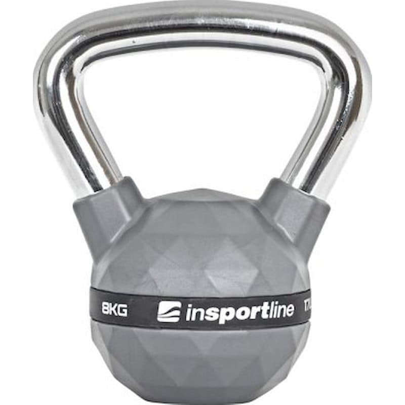 INSPORTLINE Kettlebell Κλασσικό 8 kg InSPORTline INS-21639 από Σίδηρο με Επένδυση PU - Γκρι