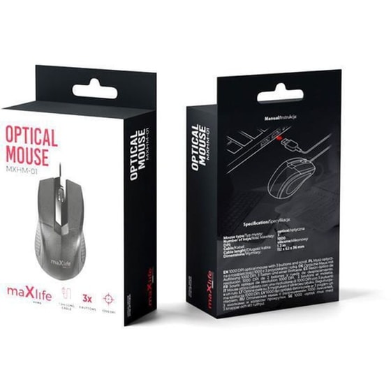 Maxlife MXHM-01 Ενσύρματο Ποντίκι - Μαύρο image 3