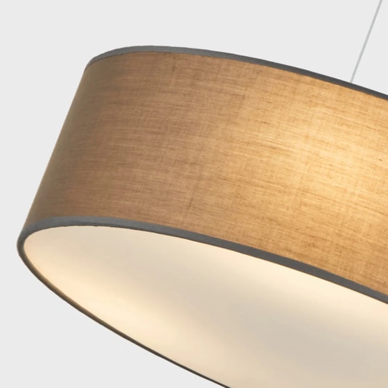 Φωτιστικό Οροφής Homelighting Cozy E27 Υφασμάτινο 50x15cm - Καφέ image 2