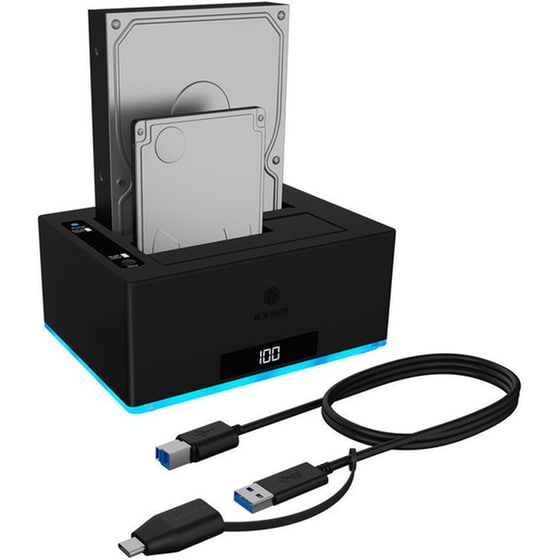 Docking Station Icy Box IB-127CL-U3  - Μαύρο image 1