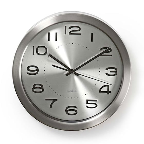 Αναλογικό Ρολόι Nedis Τοίχου Clwa010mt30sr Φ30 cm - Ασημί image 0