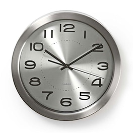 Αναλογικό Ρολόι Nedis Τοίχου Clwa010mt30sr Φ30 cm - Ασημί