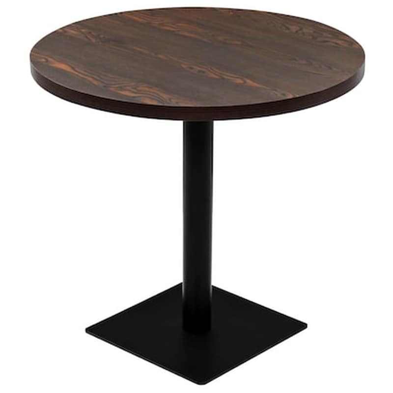Τραπέζι Vidaxl Bistro Στρογγυλό από Mdf / Ατσάλι 80x75 cm - Σκούρο Σταχτί