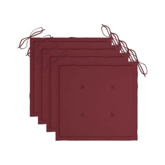 Σετ Καρέκλες κήπου VIidaXL Ξύλινες 4 τμχ- Γκρι/Μπορντό image 3