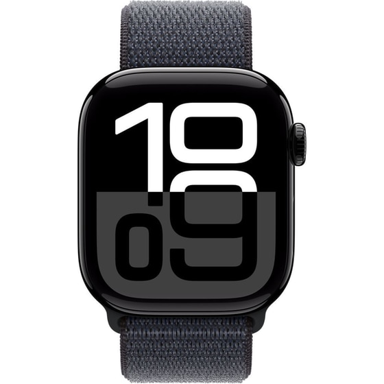 Apple Watch Series 10 GPS + Cellular 42mm Jet Black Aluminum Case with Ink Sport Loop image 2