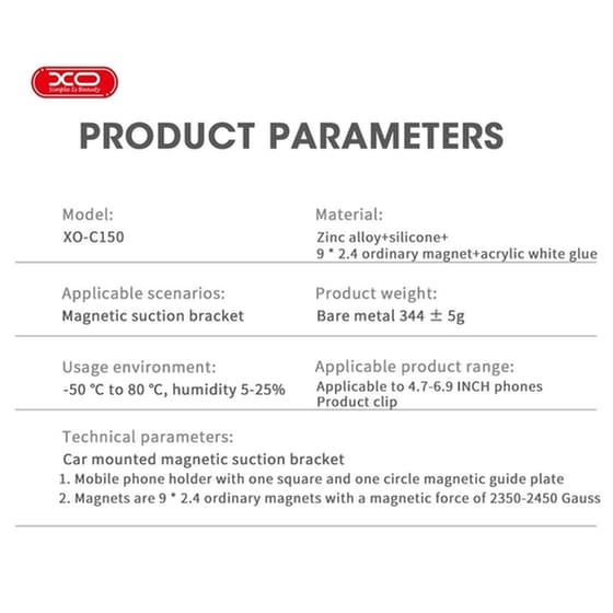 Βάση Στήριξης Αυτοκινήτου XO C150 - Black image 3