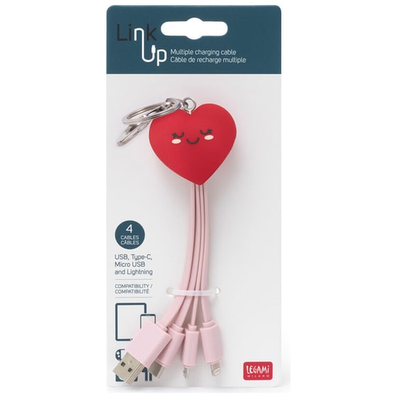 Καλώδιο Πολλαπλή Φόρτισης Legami Link Up Multiple - Heart image 1