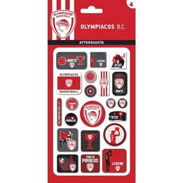 Αυτοκόλλητα Puffy Χάρτινη Πόλη Ολυμπιακός Μπάσκετ 4