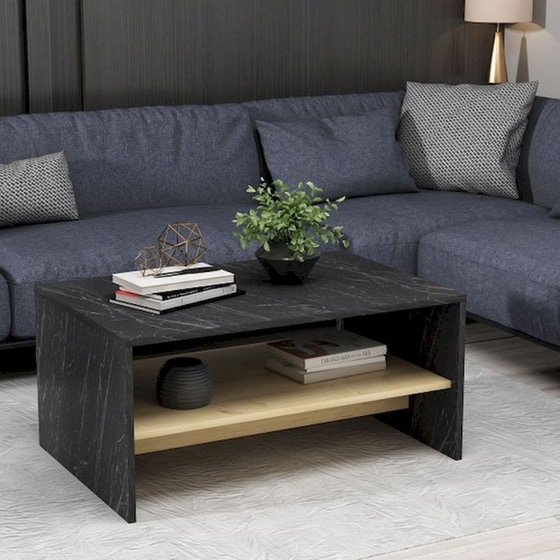 Τραπεζάκι Σαλονιού 24Mall Luca Sapphire από Μοριοσανίδα 90x45x46 cm - Μαύρο image 2
