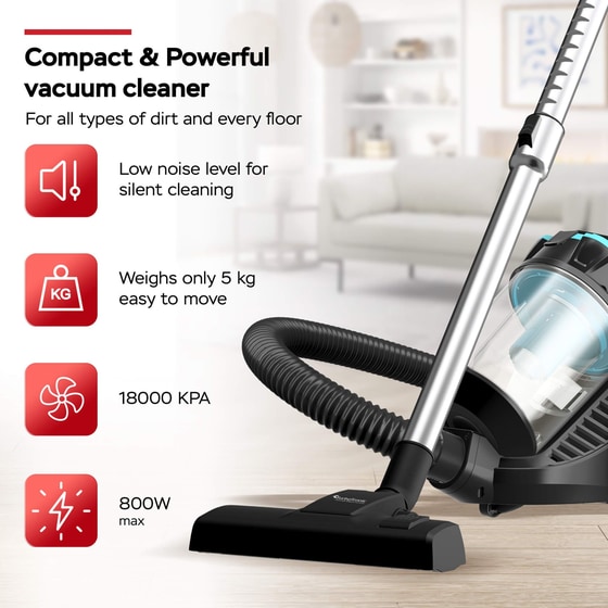 TURBOTRONIC TT-CV12 700 W με Κάδο 2.5 L Μαύρo Ηλεκτρική Σκούπα image 5