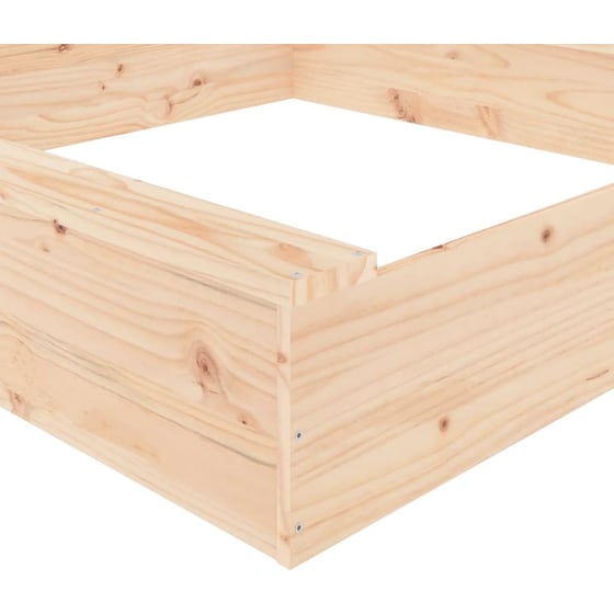VidaXL Αμμοδόχος με Καθίσματα Τετράγωνη 111x111x20cm Ξύλινη - Φυσικό Χρώμα Ξύλου image 6