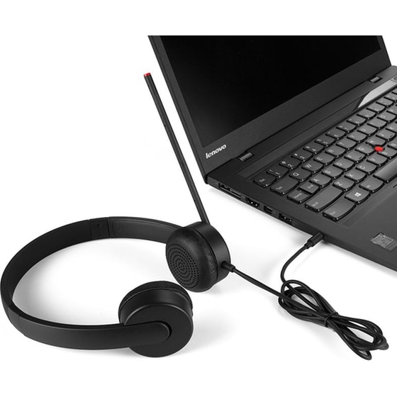 Ενσύρματα Ακουστικά Κεφαλής Lenovo Essential Stereo Analog - Μαύρο image 1