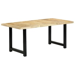 Τραπεζαρία Vidaxl από Μασίφ Ξύλο Μάνγκο 180x90x76 cm - Μαύρο/Καφέ