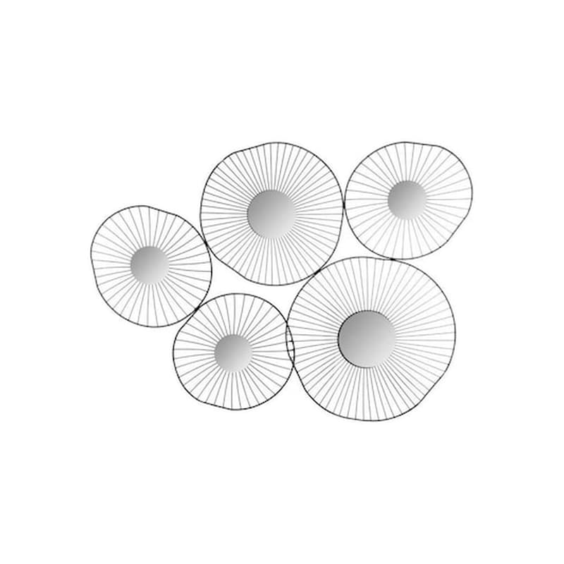 ARIA TRADE Μεταλλικό Διακοσμητικό Σετ Καθρέφτες 5 Τεμάχια, Σε Μαύρο Χρώμα, 79x3.5x60.5 Cm