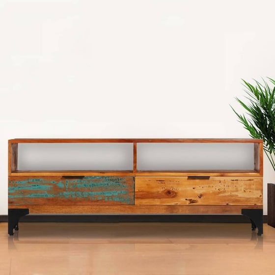 Έπιπλο Τηλεόρασης VidaXL Μασίφ  Ξύλο 118x35x45cm - Kαφέ image 7