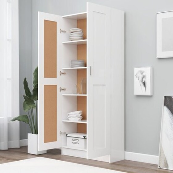 Vidaxl Βιβλιοθήκη Λευκή 82,5 X 30,5 X 185,5 Εκ. Μοριοσανίδα image 3