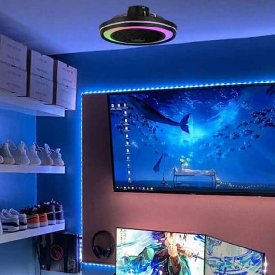 ΕUROLAMP 300-25045 Ανεμιστήρας Οροφής  Με Φως Led  Τηλεχειριστήριο 51εκ. 35W Μαύρο image 1