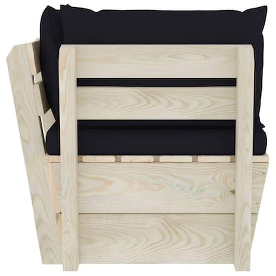 Καναπές Κήπου Γωνιακός VidaXL από Εμποτισμένο Ξύλο Ερυθρελάτης 60x60x65 cm - Μαύρο image 3