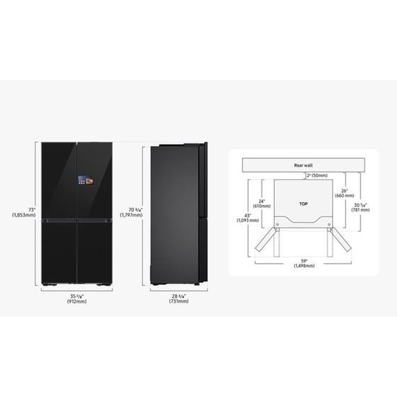 SAMSUNG RM90F67CECEF Bespoke AI Home No Frost 654 Lt Σκούρο Ανθρακί Ψυγείο Ντουλάπα image 15