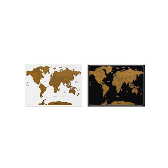 Παγκόσμιος Χάρτης Ξυστό Με Ξύστρα, World Scratch Map, 82x59 Cm Λευκό image 4