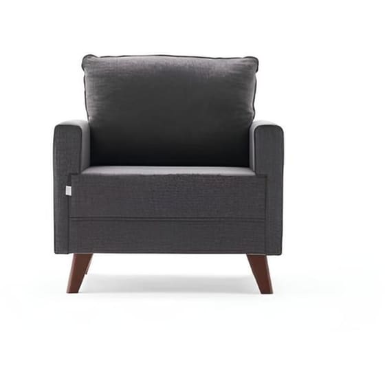 Πολυθρόνα Sestria 24mall από Ξύλο/Ύφασμα 82x81x85 cm - Ανθρακί image 0