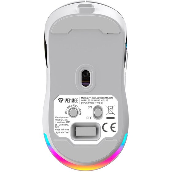 Gaming Ασύρματο Ποντίκι Yenkee YMS 3500WE RGB 5000 DPI - Λευκό image 3