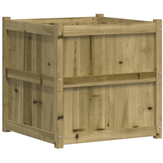 Ζαρντινιέρα VidaXL από Μασίφ Ξύλο Πεύκου 70x70cm - Καφέ image 5