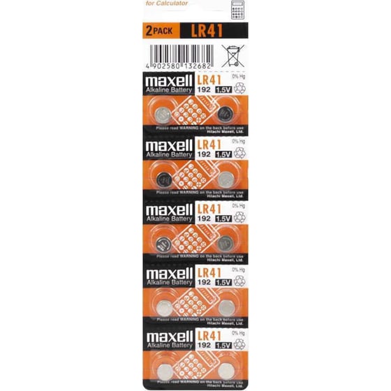 Αλκαλικές Μπαταρίες Για Ρολόγια Maxell AG3 LR41 1,55V 10τμχ Με Διάτρητη Συσκευασία image 0