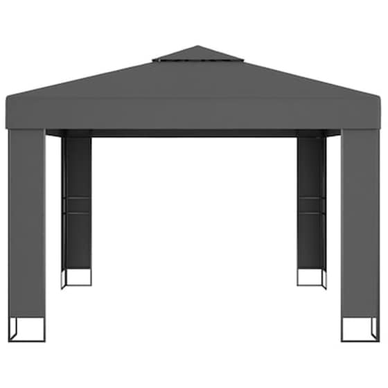 Κιόσκι Vidaxl Ατσάλινο με Διπλή Οροφή και Φωτάκια 3x3m - Ανθρακί image 3