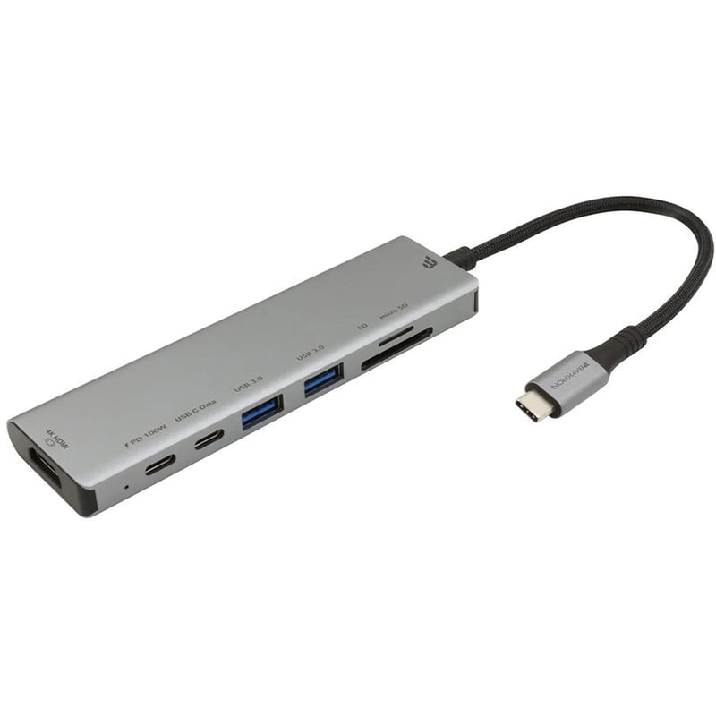 BAYKRON Docking Station Baykron Usb-c Premium Explorer Pd 100w, Usb 3.0, 4k Hdmi, Sd Amp; Microsd Γκρι Ba-cc-001