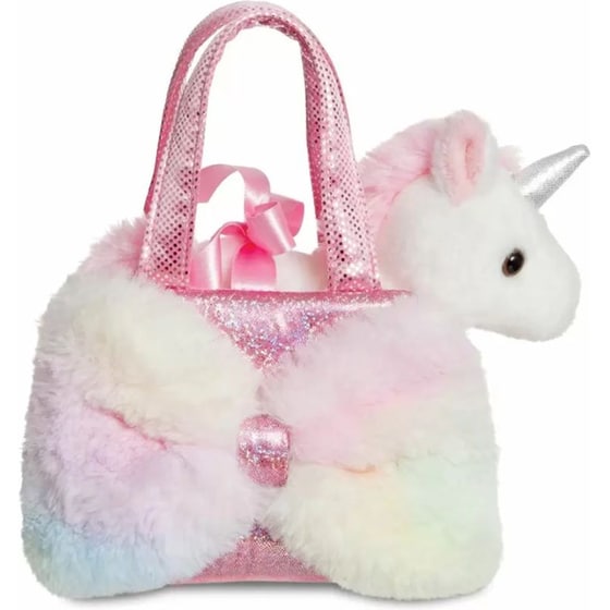 Λούτρινο AURORA Fancy Pals Pink Bow Unicorn Μονόκερος σε Τσαντάκι (20cm) image 2