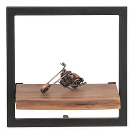 Ράφι Τοίχου Lizard Frame C59082 από Μασίφ Ξύλο Ακακίας/Μέταλλο 35x25x35 cm - Μαύρο/Καφέ
