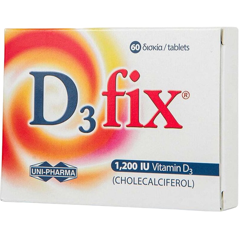 Uni-Pharma Vitamin D3 Fix 1200IU - 60 ταμπλέτες