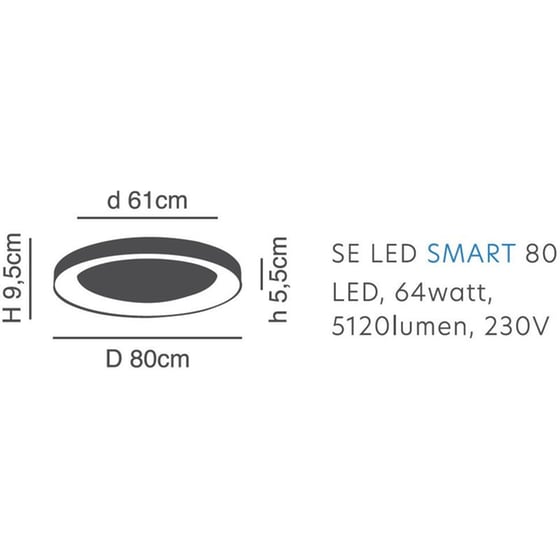 Φωτιστικό Πλαφονιέρα Led Dimmable Smart Wifi Homelighting Amaya 77-8154 - Μαύρο image 5