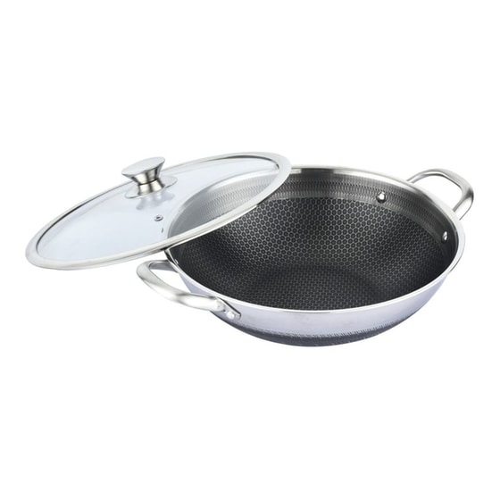 Τηγάνι Wok CHEFFINGER CF-PW32 32 cm Ασημί image 1
