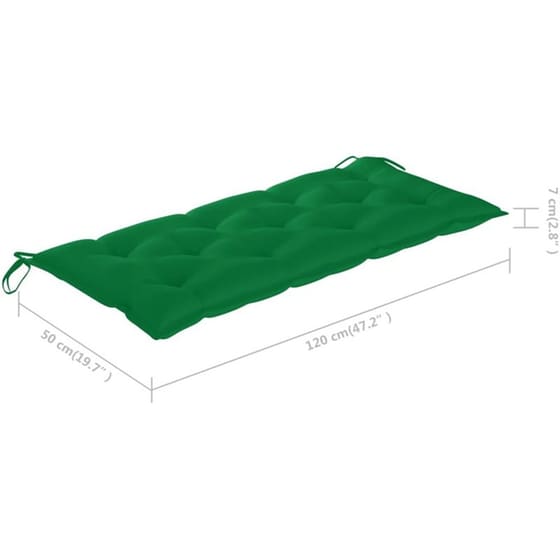 Παγκάκι Κήπου VidaXL με Μαξιλάρι από Μπαμπού 120x55x90 cm - Καφέ/Πράσινο image 10