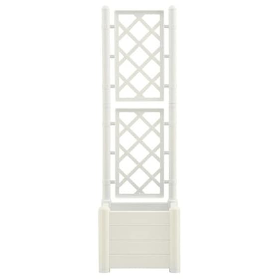 Vidaxl Ζαρντινιέρα Κήπου Με Καφασωτό Λευκή 43x43x142 Εκ Πολυπροπυλένιο image 3