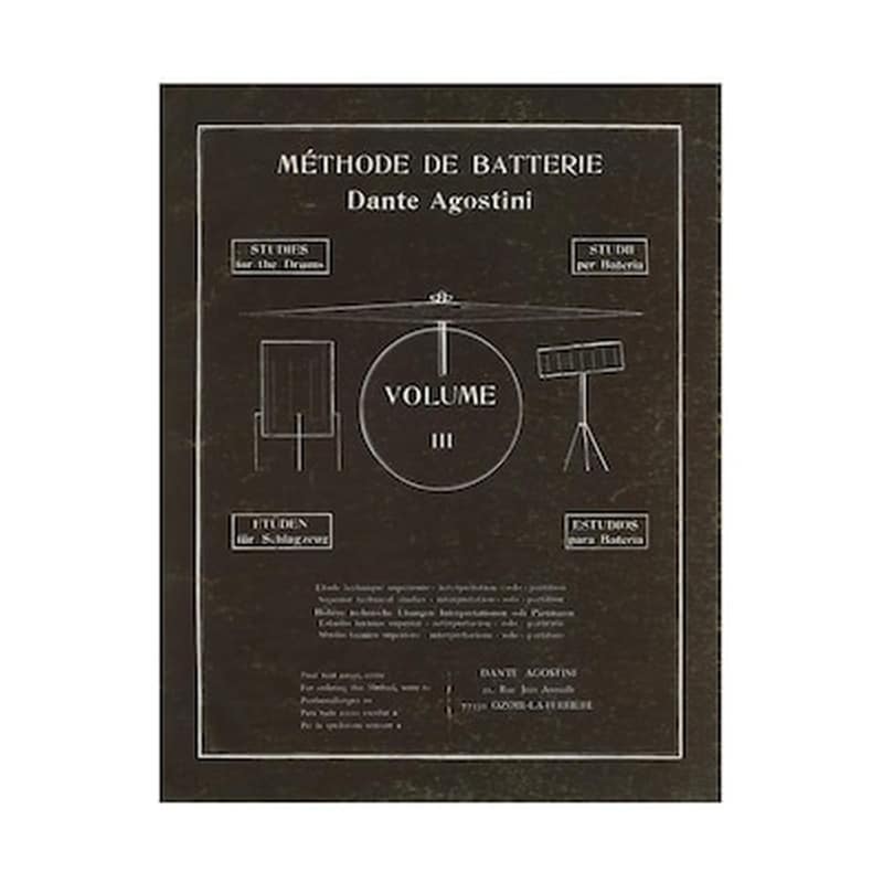 DANTE AGOSTINI Βιβλίο Για Drums Dante Agostini Methode De Batterie, Vol.3