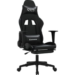 Καρέκλα Gaming VIDAXL 3143707 με Υποπόδιο από Τεχνητό Δέρμα - Μαύρη