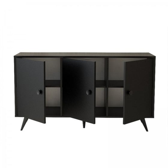Μπουφές 24Mall Neroo από Μοριοσανίδα/Μέταλλο 143x40x78.6 cm - Μαύρος image 1