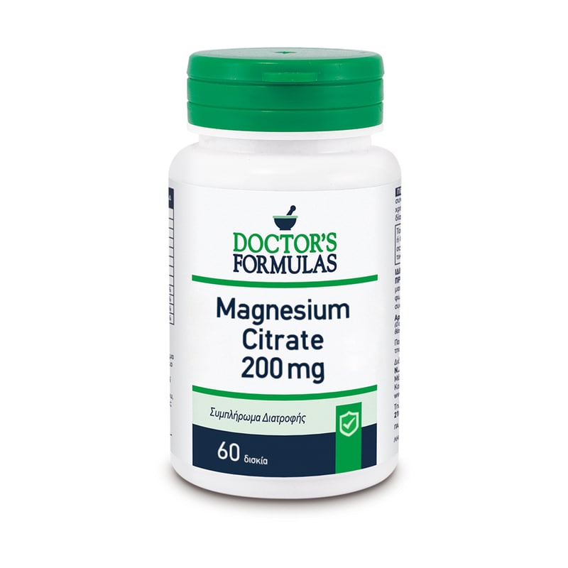 DOCTOR'S FORMULAS Συμπλήρωμα Διατροφής Doctors Formulas Magnesium Citrate 200mg - 60 Δισκία