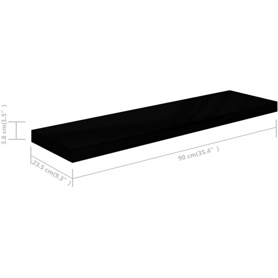 Ράφια Τοίχου VidaXL από MDF 90x23.5 cm 4 Τμχ - Μαύρο image 7