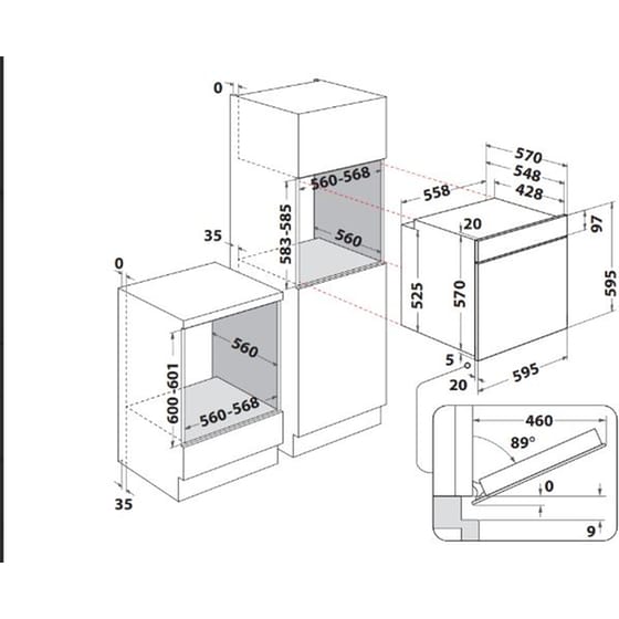 WHIRLPOOL OMSR58RU1SZB 71 Lt Μαύρο Εντοιχιζόμενος Φούρνος Άνω Πάγκου image 9
